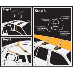 גגון ספוג אוניברסלי לרכב - אורך 88 ס"מ -משטח מרופד 55 ס"מ מתאים לכל רכב, מתאים גם להובלת קיאק או סאפ  